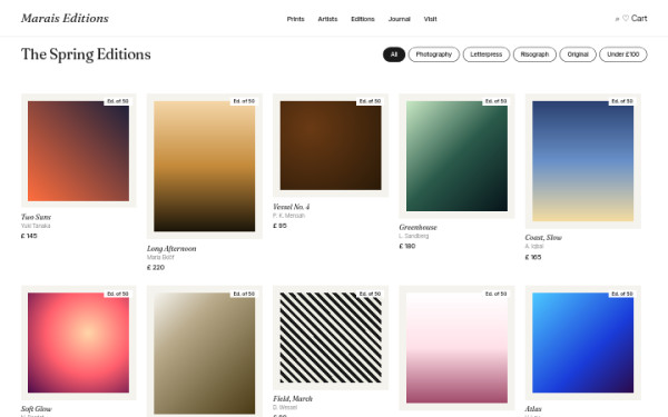 Art & prints — interface reference preview