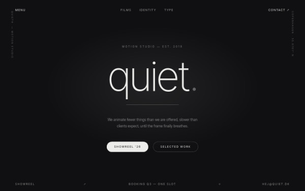 Dark Quiet — interface reference preview