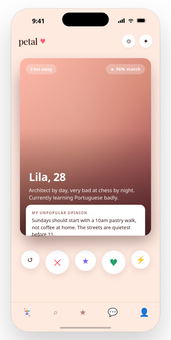 Dating — interface reference preview