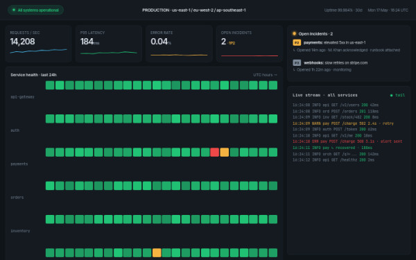 DevOps Status Wall — interface reference preview