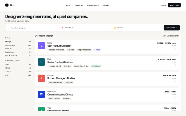 Job board — interface reference preview