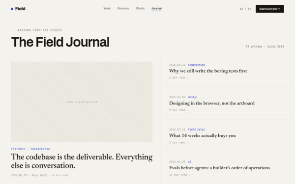 Journal index — interface reference preview