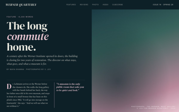 Magazine feature — interface reference preview