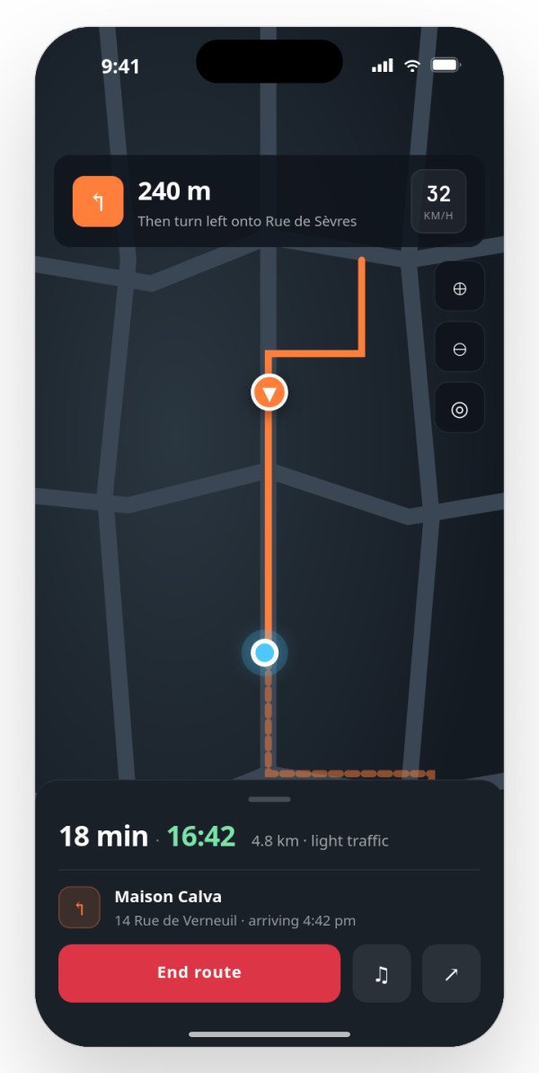 Maps navigation — interface reference preview