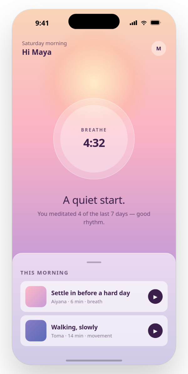 Meditation — interface reference preview