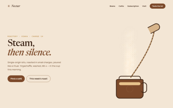 Nectar · Steam Rise — interface reference preview