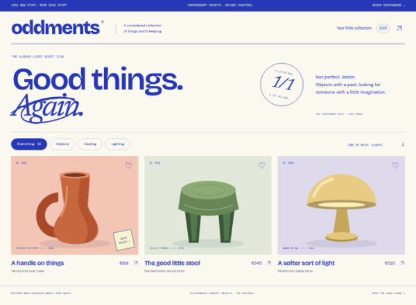 Oddments · Objects with History — interface reference preview