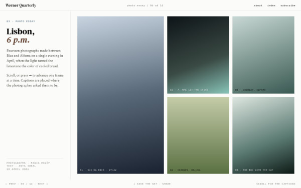 Photo essay — interface reference preview