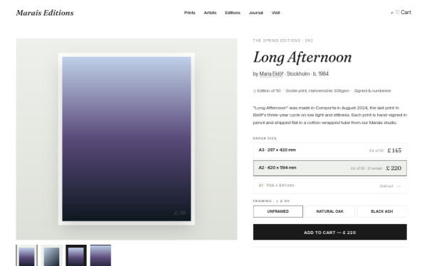 Print product page — interface reference preview