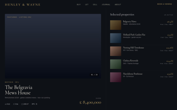 Real estate (premium) — interface reference preview