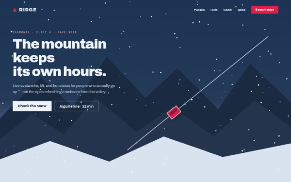 Ridge · Falling Snow — interface reference preview