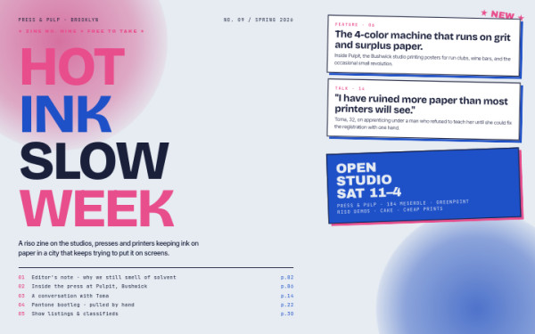 Riso zine — interface reference preview