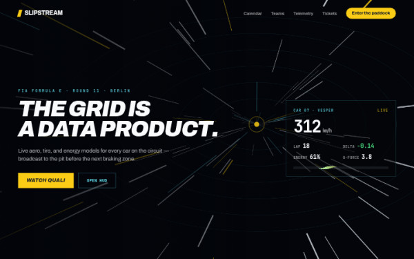 Slipstream · Racing HUD — interface reference preview