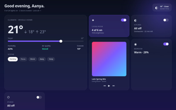 Smart Home — interface reference preview