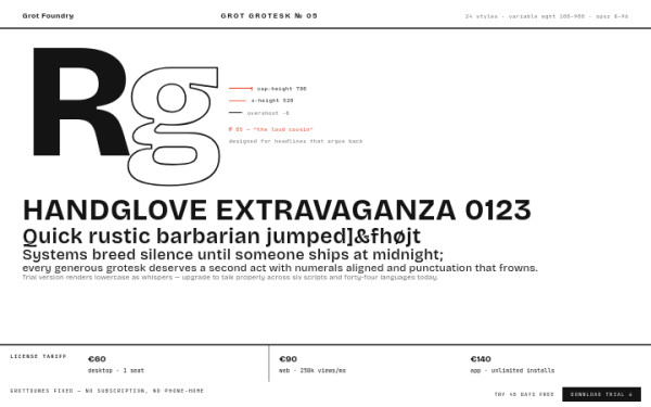 Type Specimen — interface reference preview