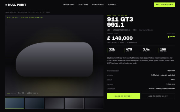 Vehicle detail — interface reference preview