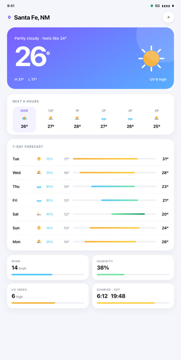 Weather — interface reference preview