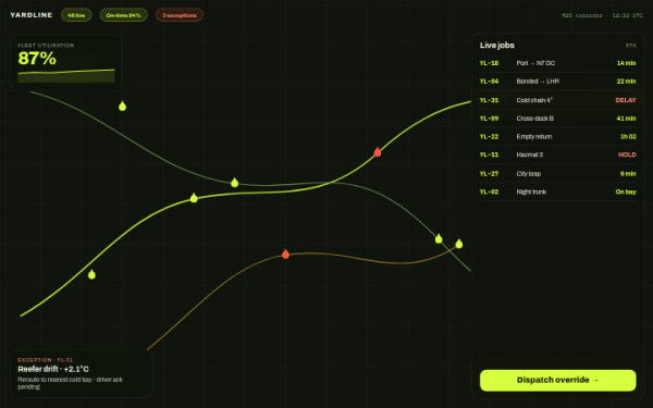 Yardline · Fleet Control — interface reference preview